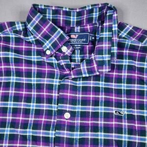 Vineyard Vines Men's Medium plaid button up long sleeve shirt 100% cotton